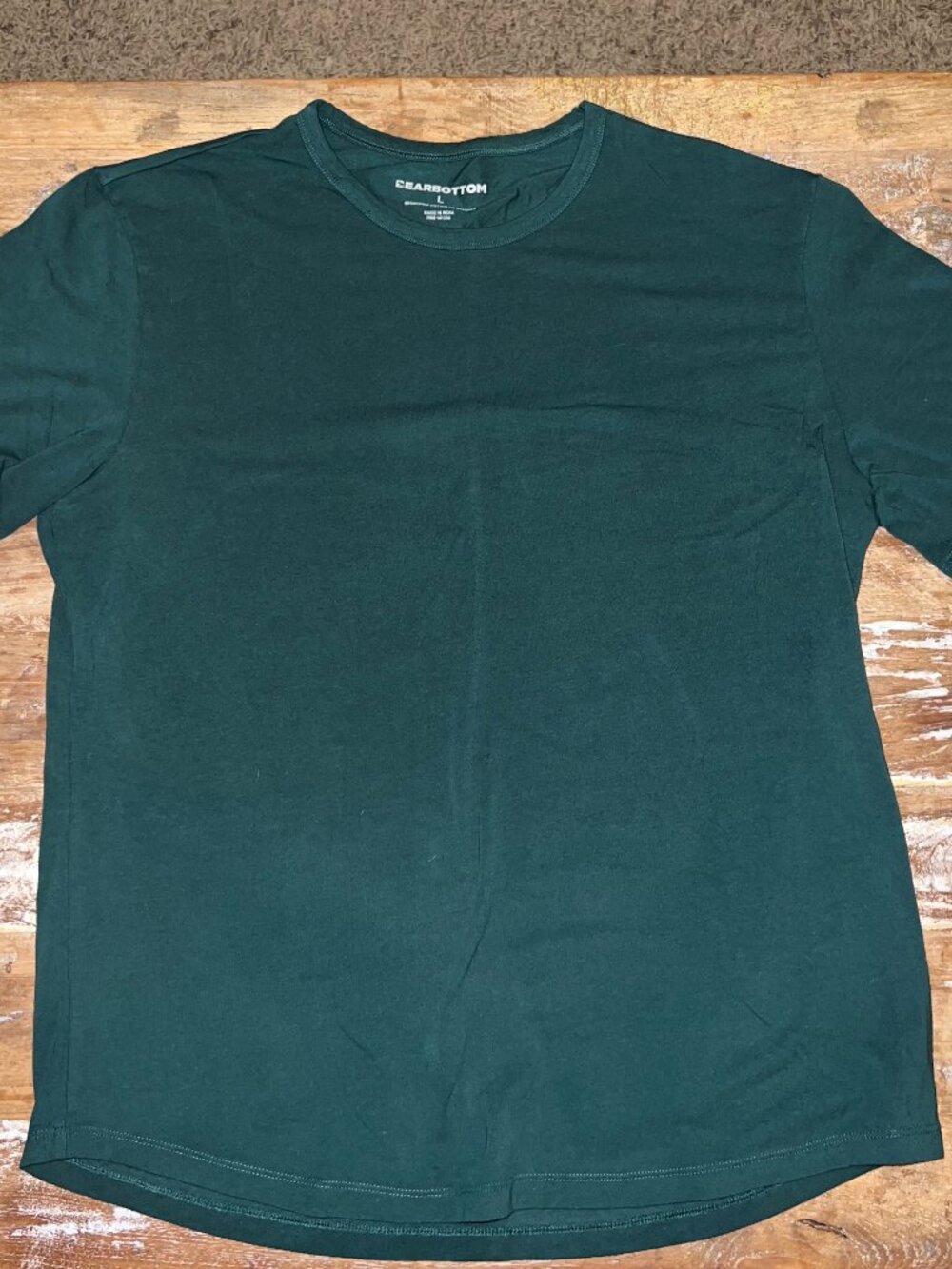 Bearbottom - Supima Curved Tee - Field Green - Large - Never Worn